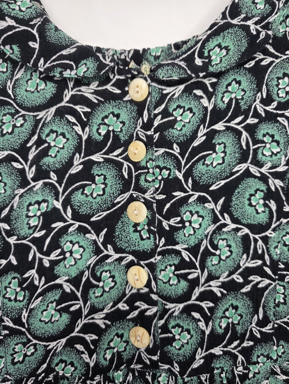 Vintage Pudding Shop by April Cornell Midi-Dress – Size 2 – Black, Green, White - Picture 3 of 6